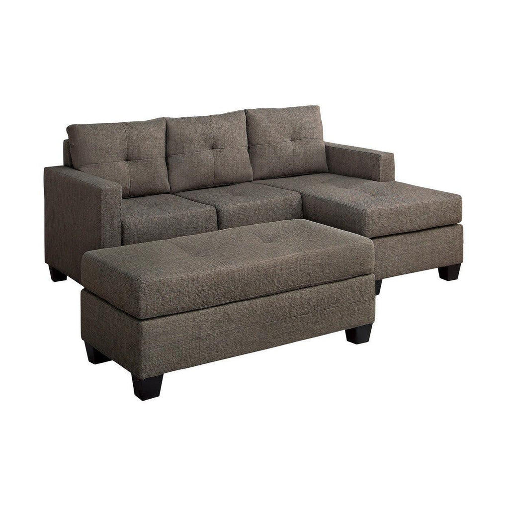 (2)2-Piece Reversible Sofa Chaise with Ottoman 9789BRG*2OT