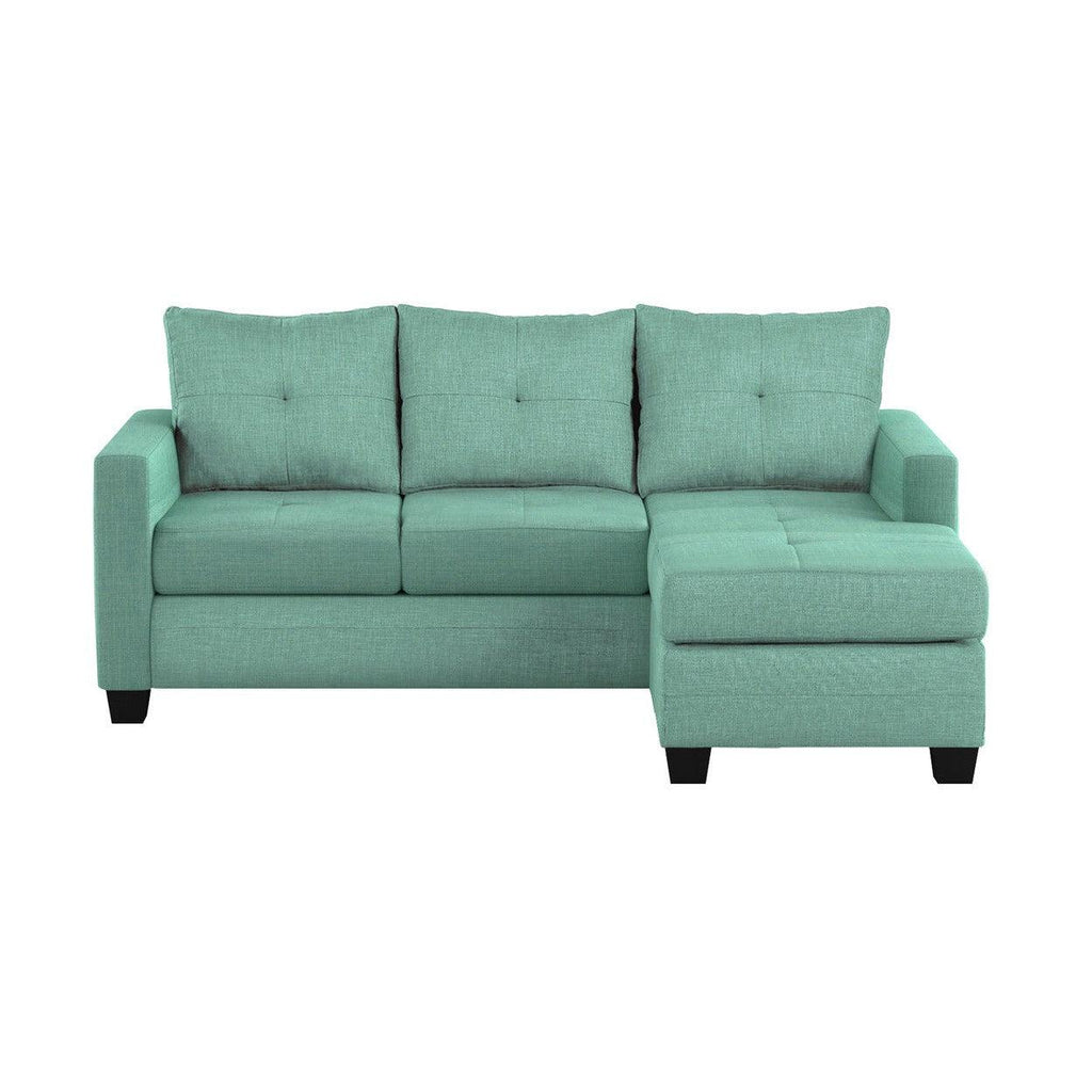 REVERSIBLE SOFA CHAISE, TEAL LINEN-LIKE FABRIC 9789TL-3LC