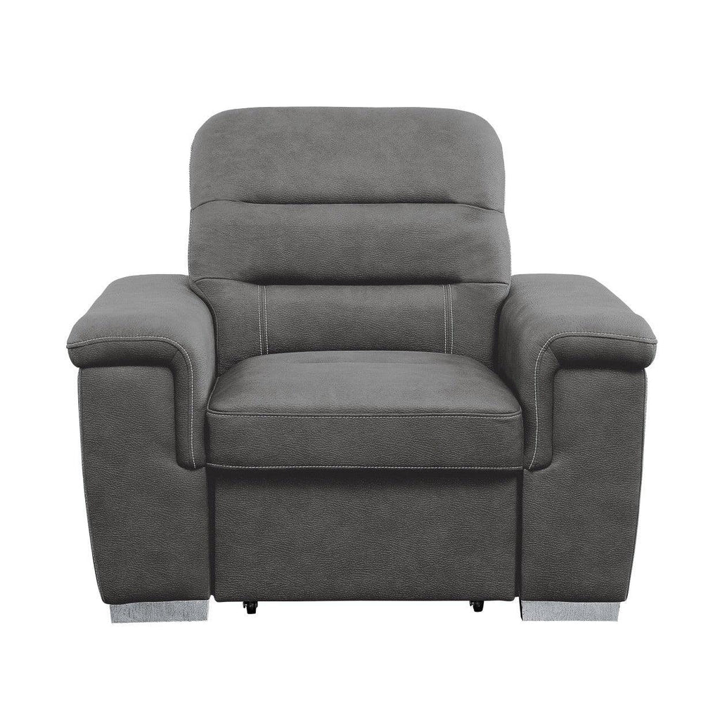Chair with Pull-out Ottoman 9808SGY-1