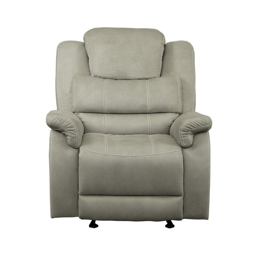 GLIDER RECLINING CHAIR, LIGHT GRAY 100% POLYESTER 9848GY-1