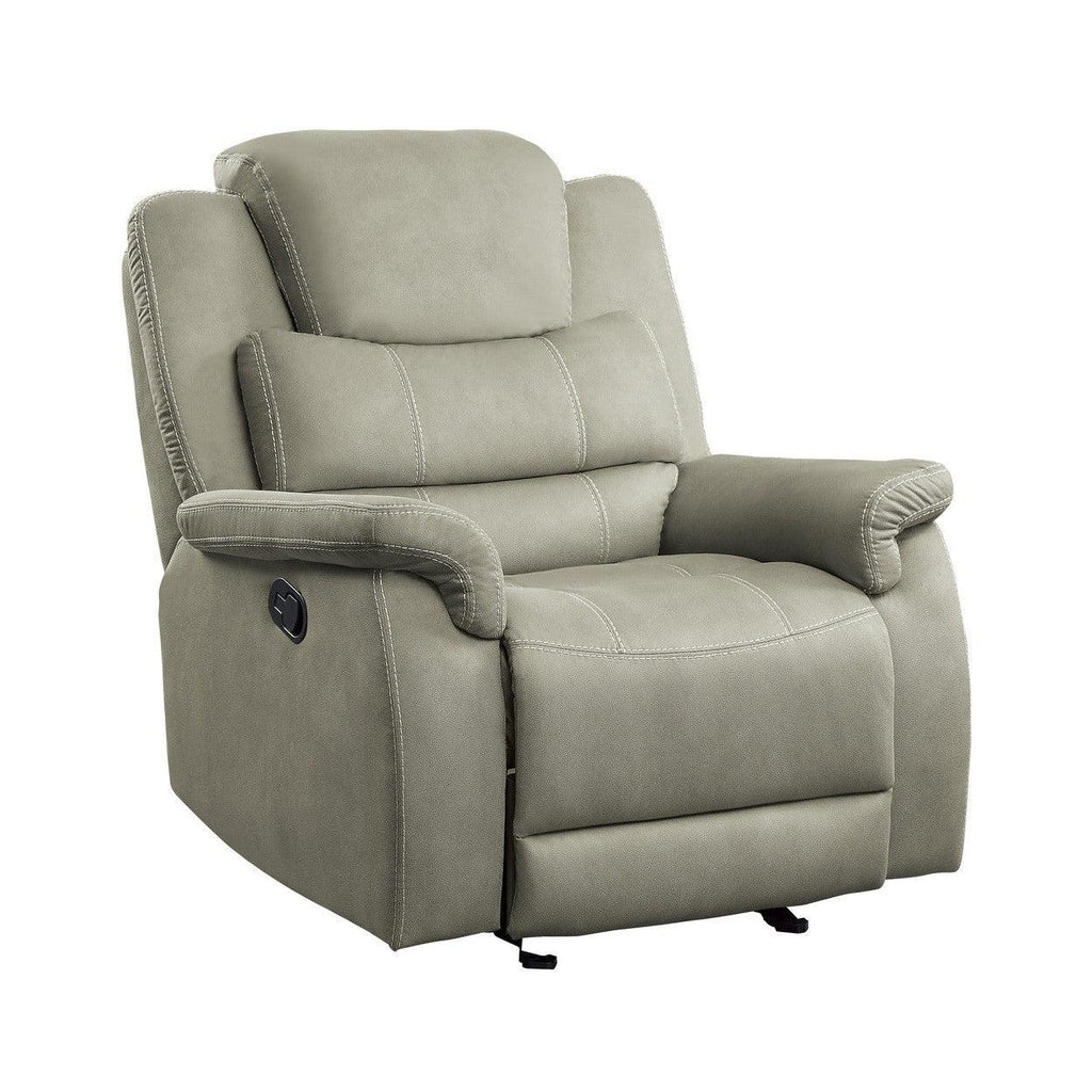 GLIDER RECLINING CHAIR, LIGHT GRAY 100% POLYESTER 9848GY-1