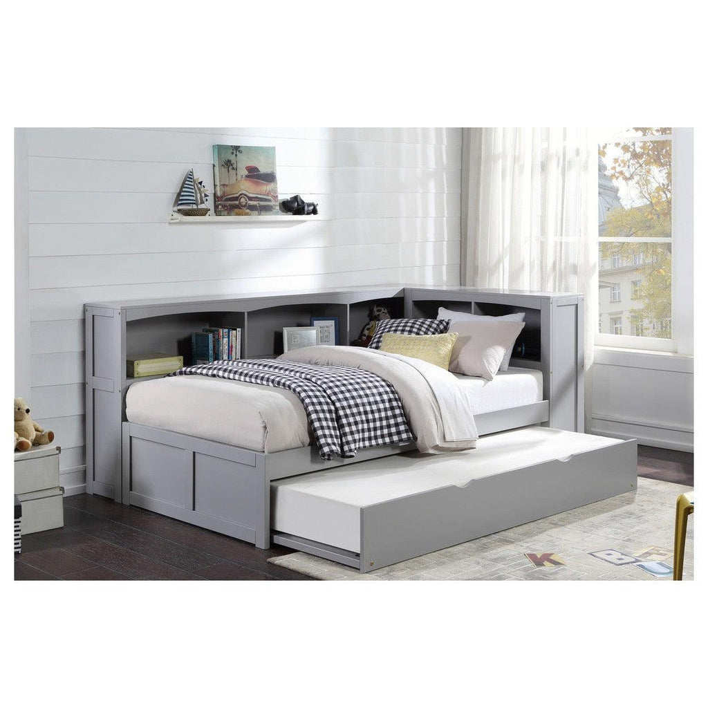 (4) Twin Bookcase Corner Bed with Twin Trundle B2063BC-1BCR*