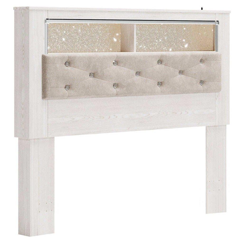 Altyra Upholstered Panel Bookcase Headboard Ash-B2640-65