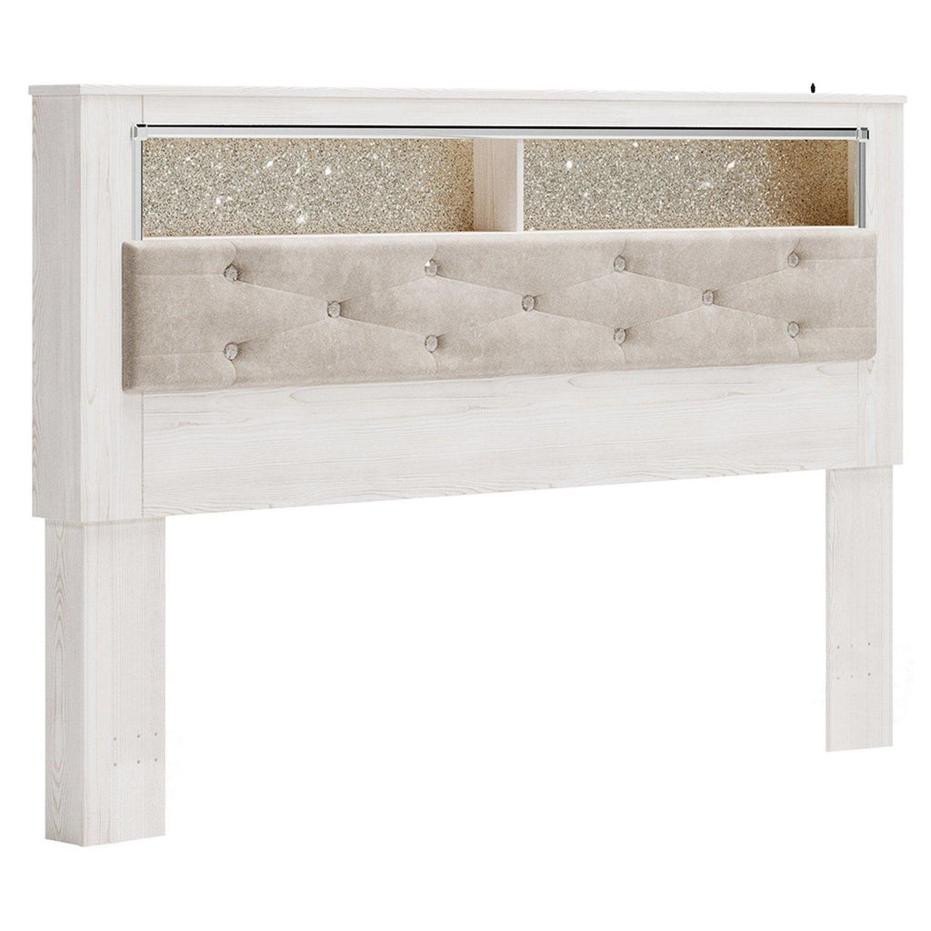 Altyra Upholstered Panel Bookcase Headboard Ash-B2640-69