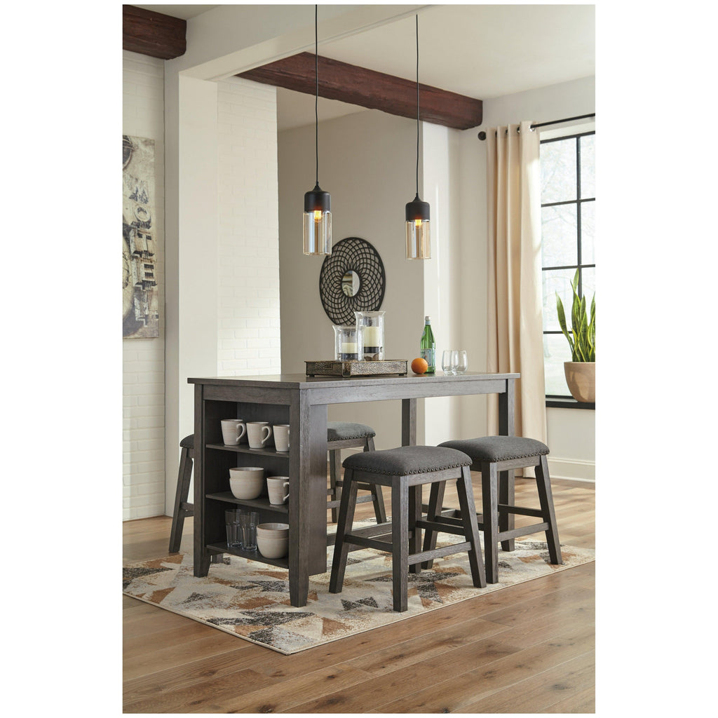 Caitbrook Counter Height Dining Table and 4 Barstools Ash-D388D3