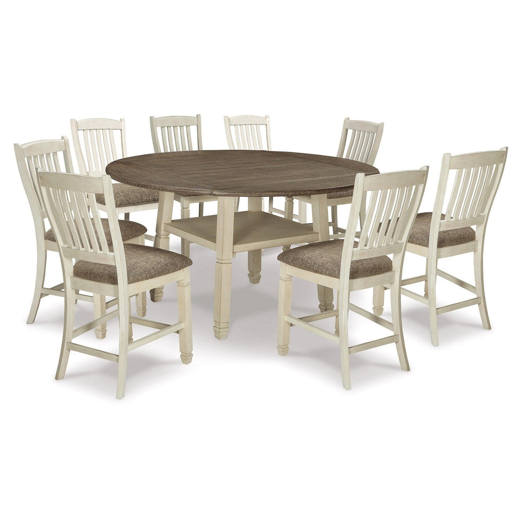 Bolanburg Counter Height Dining Table and 8 Barstools Ash-D647D20