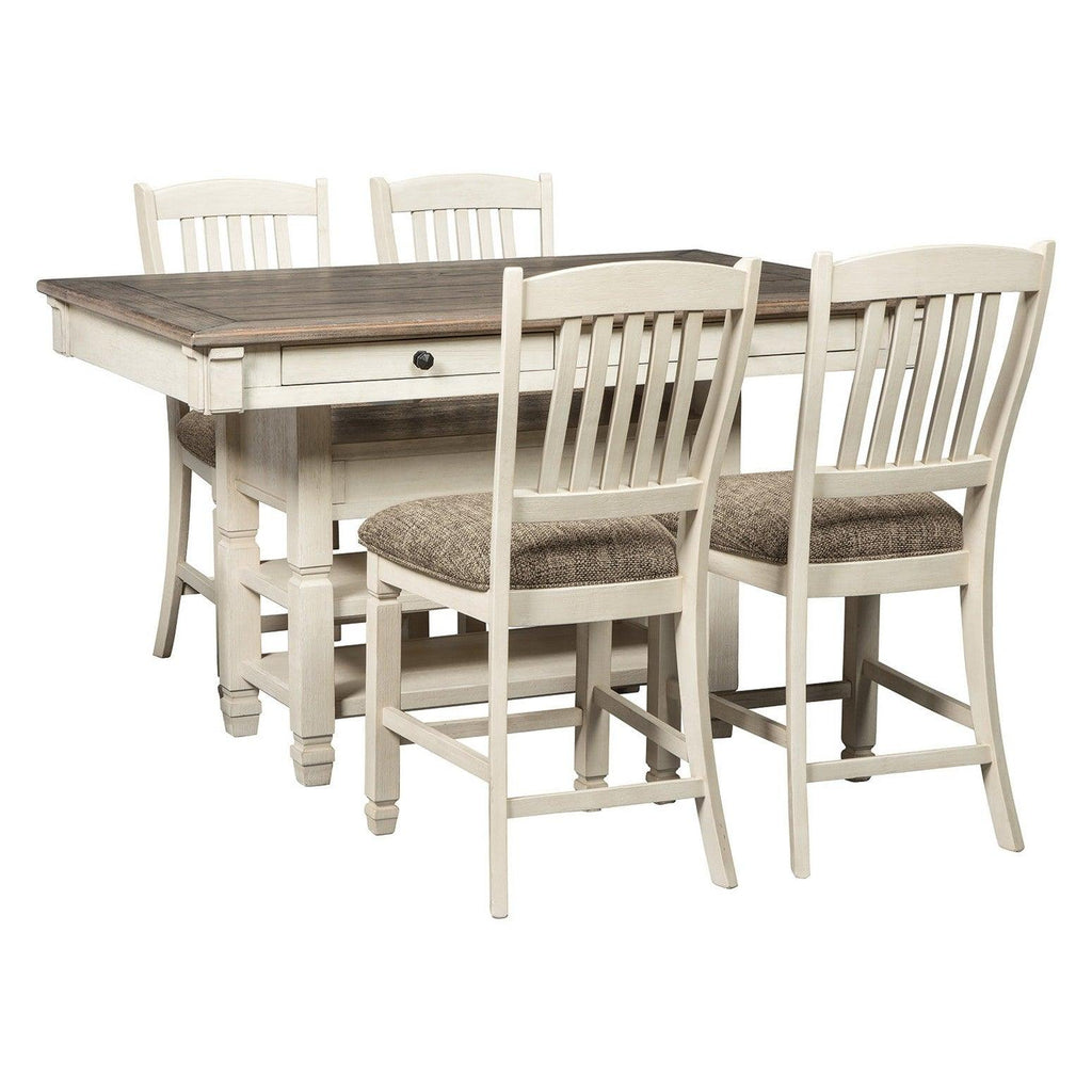 Bolanburg Counter Height Dining Table with 4 Barstools Ash-D647D4