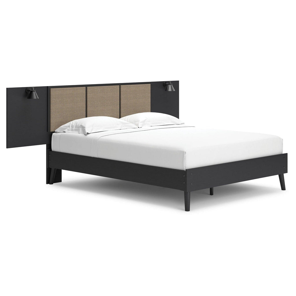 Charlang Queen Panel Platform Bed with 2 Extensions Ash-EB1198B6