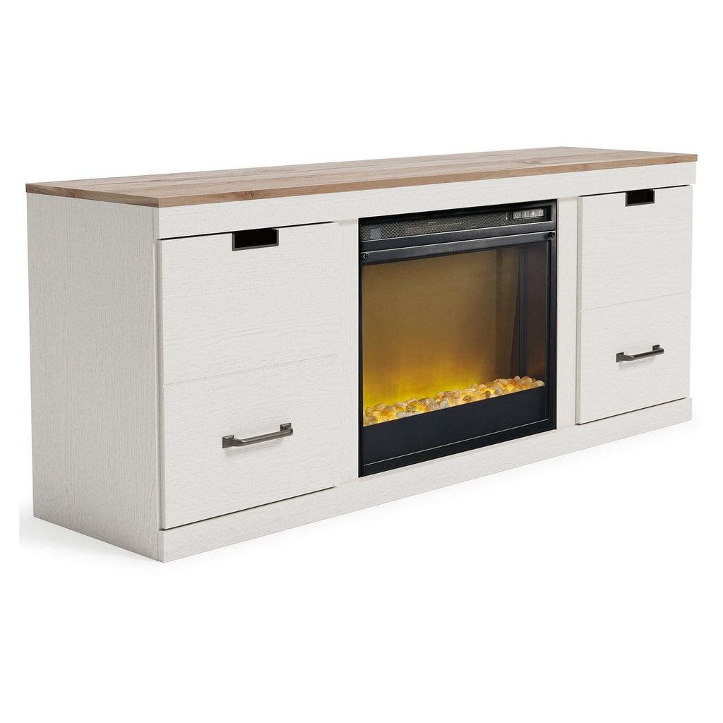 Vaibryn 60" TV Stand with Electric Fire Place Ash-EW1428W1