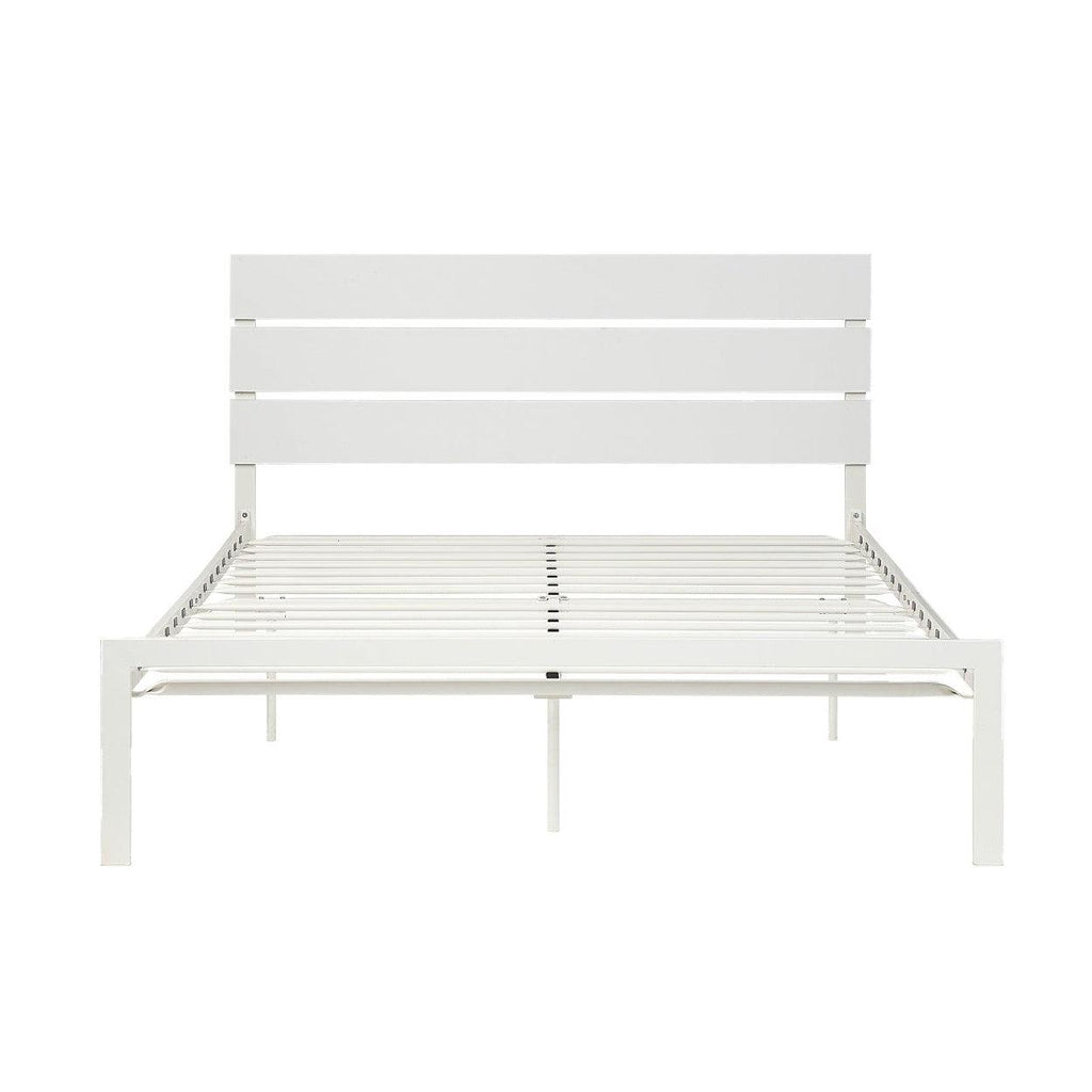 WHITE METAL BED, QUEEN HM1804WH-1