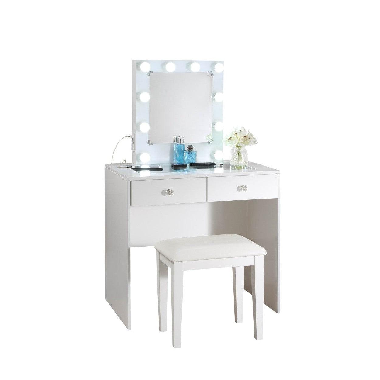 Jonpaul 23×19 Makeup Vanity Mirror with Dimmable 15 LED Lights, Smart  Touch with 3 Colors Adjustment and Charging Station, White-The Pop Home