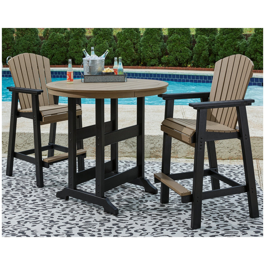 Fairen Trail Outdoor Counter Height Dining Table with 2 Barstools Ash-P211B2
