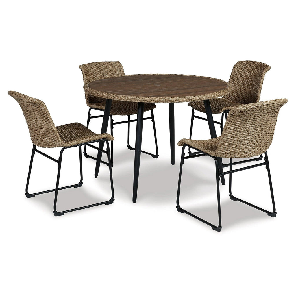 Amaris Outdoor Dining Table with 4 Chairs Ash-P369P1