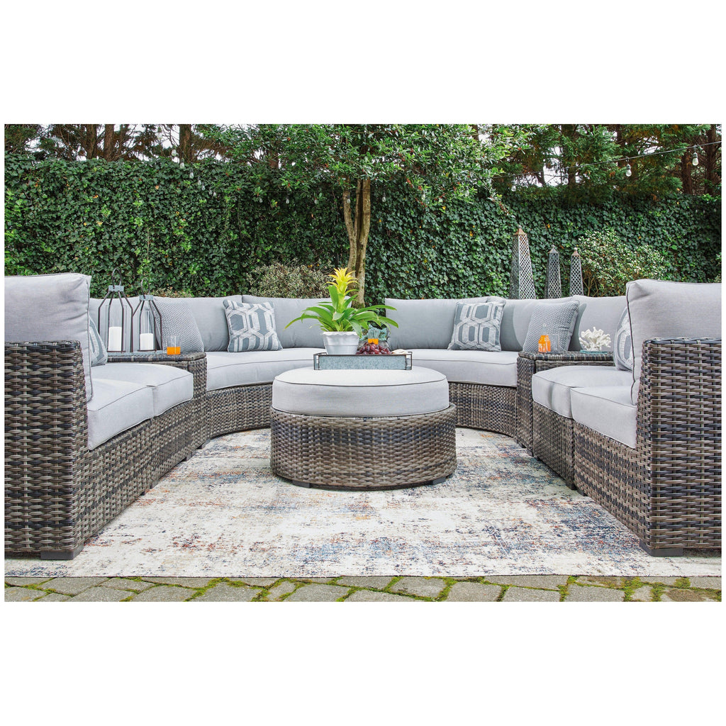 Harbor Court 8-Piece Outdoor Sectional with Ottoman Ash-P459P1