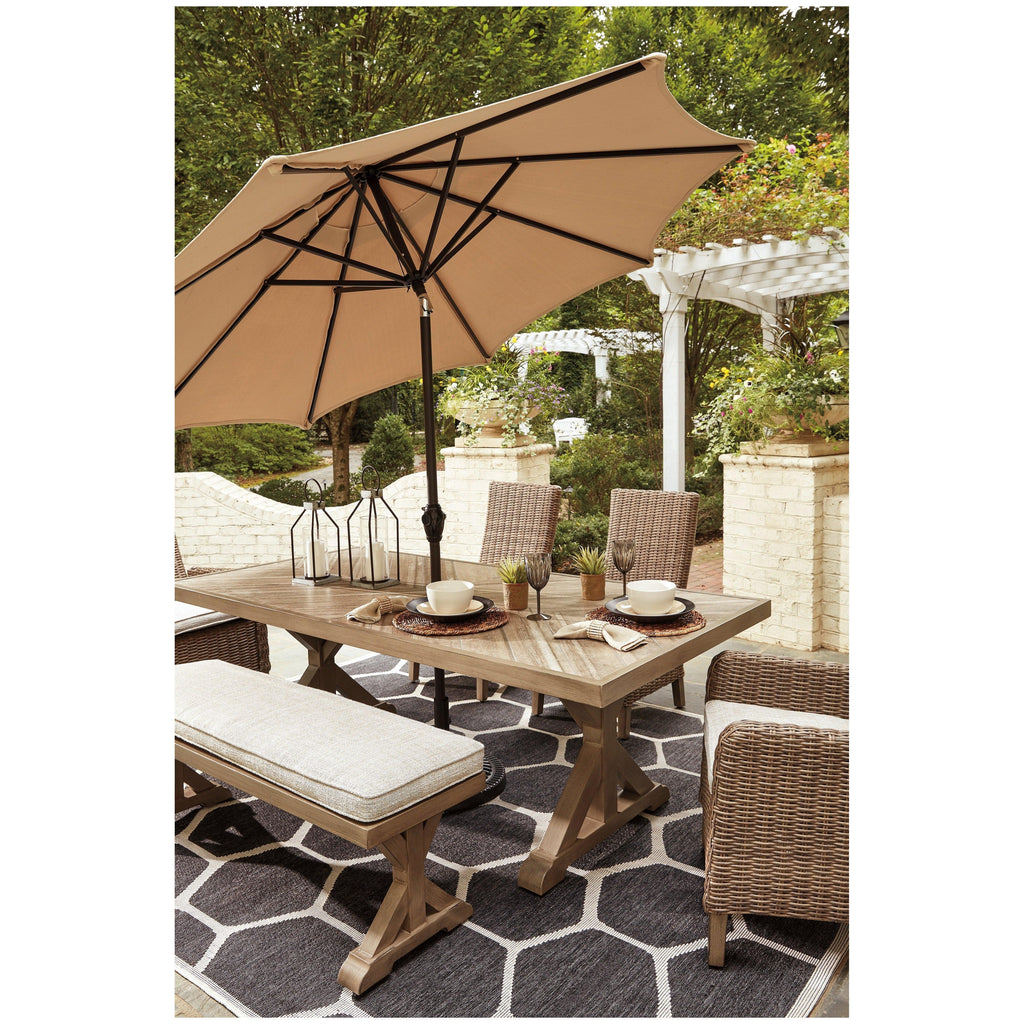 Beachcroft Outdoor Dining Table with 2 Chairs and 2 Benches Ash-P791P3