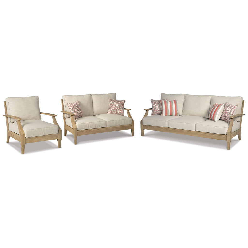 Clare View Outdoor Sofa, Loveseat and Lounge Chair Ash-P801P8