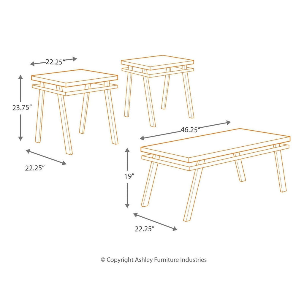 Paintsville Table (Set of 3) Ash-T126-13