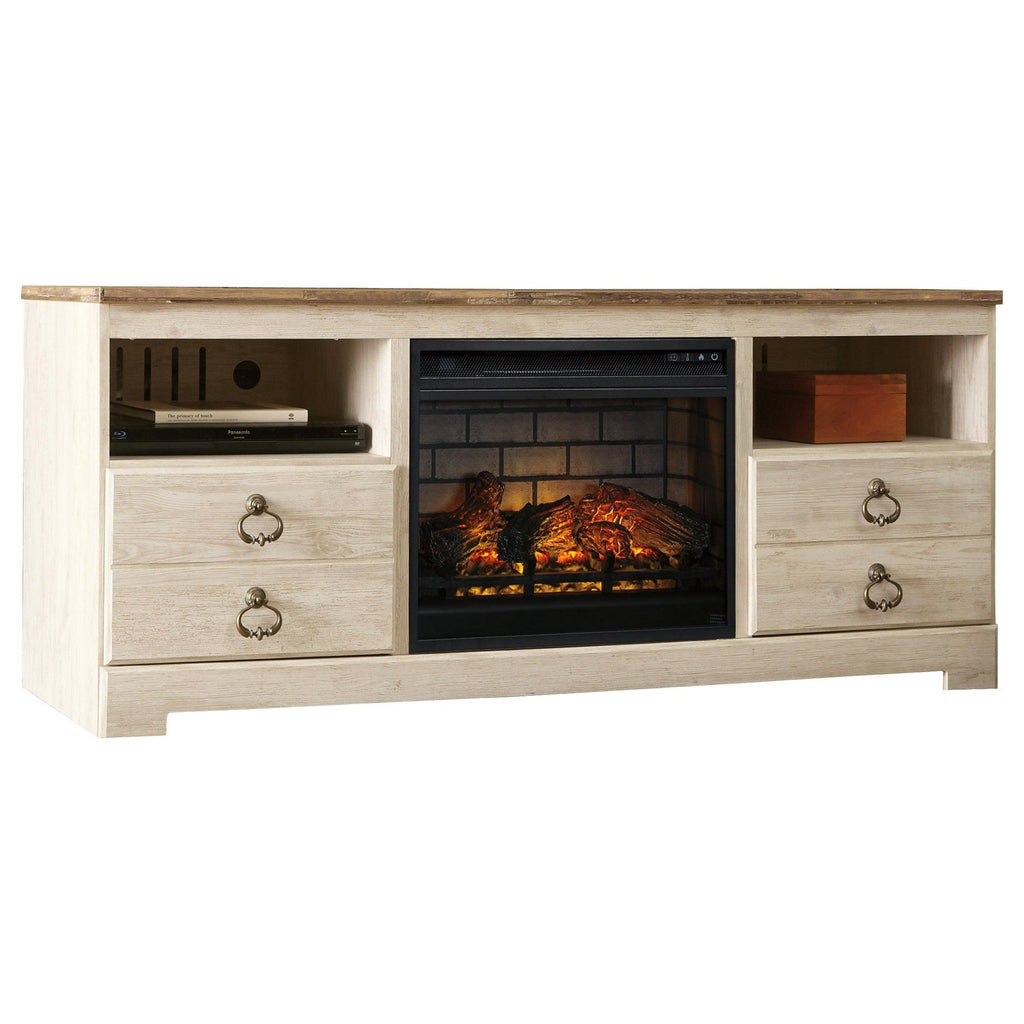 Willowton 64" TV Stand with Electric Fireplace Ash-W267W8