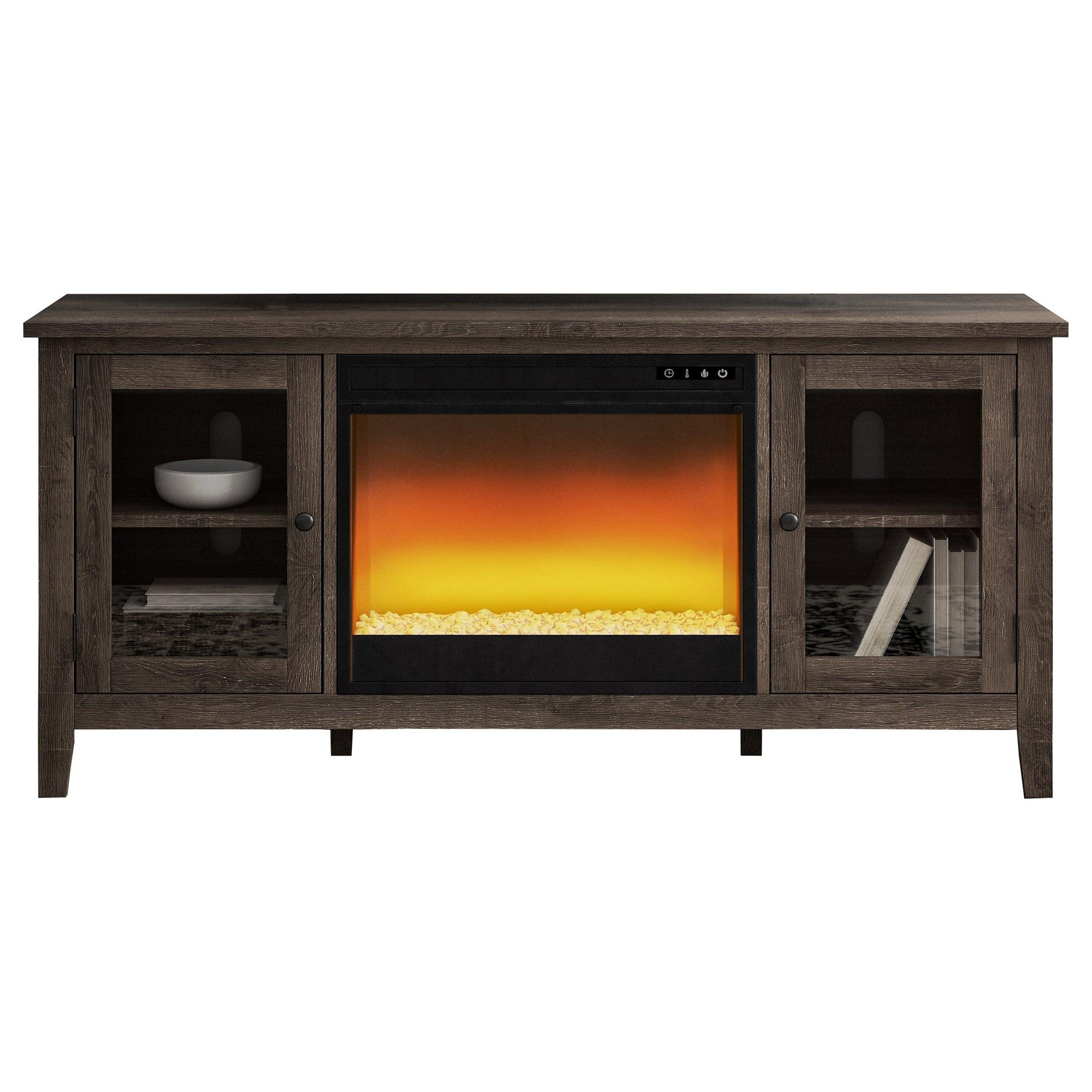 W283-68 - MUEBLE TV 60 PULGADAS CON CHIMENEA – Serra Furniture