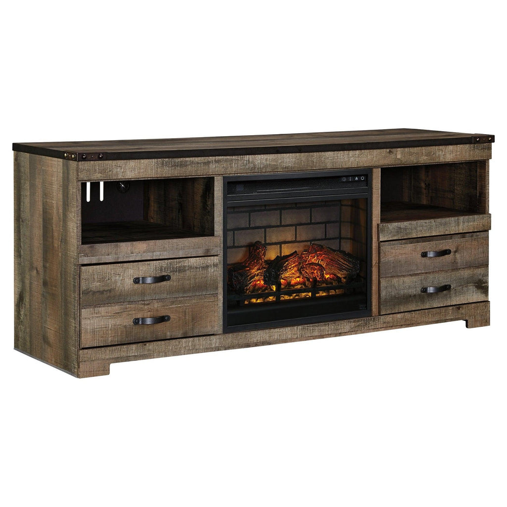 Trinell 63" TV Stand with Electric Fireplace Ash-W446W9