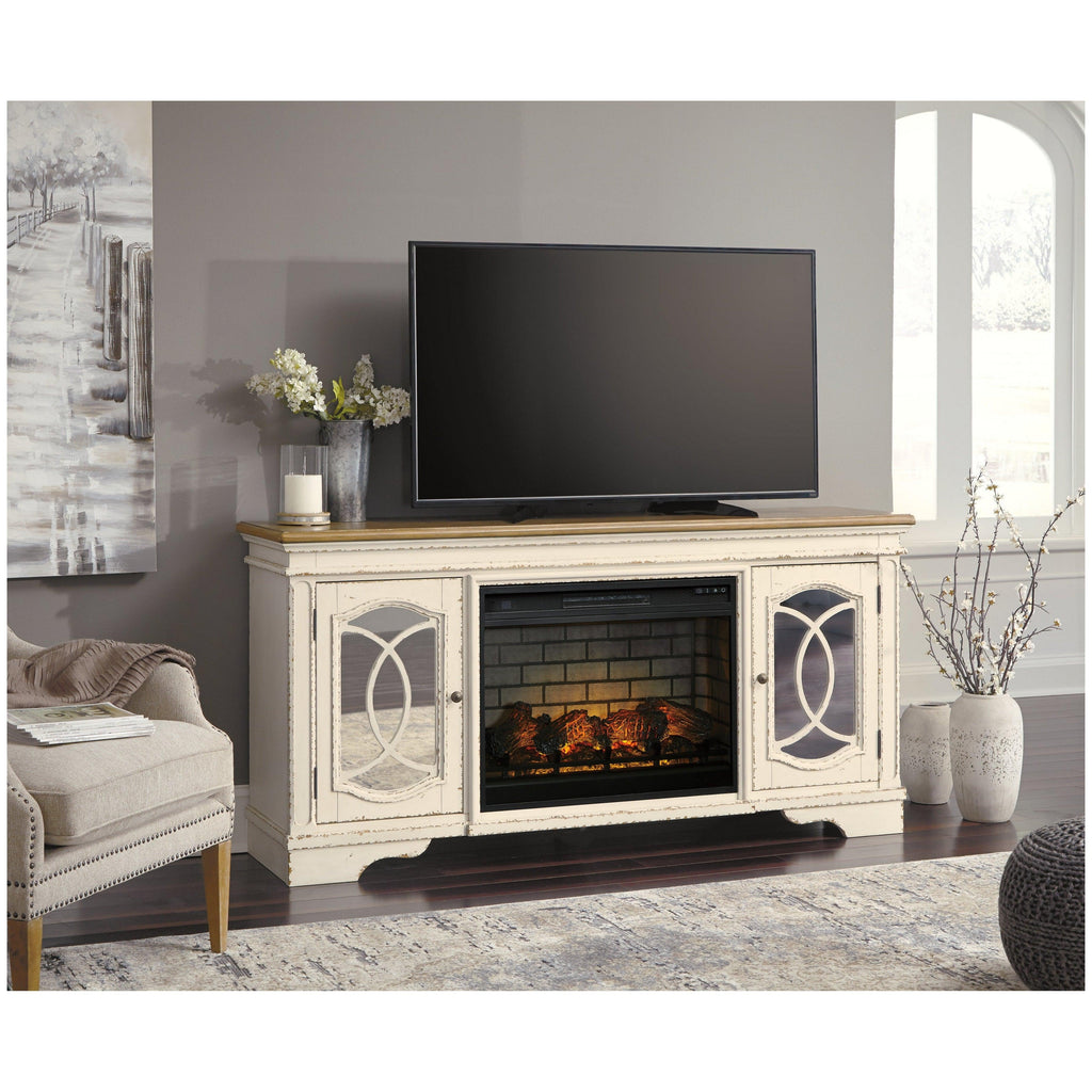 Realyn 74" TV Stand with Electric Fireplace Ash-W743W2