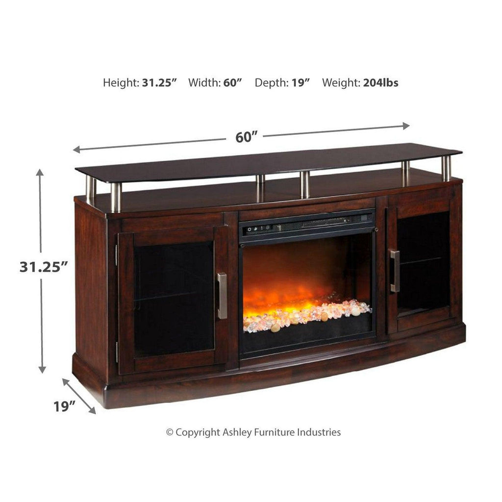 Chanceen 60" TV Stand with Electric Fireplace Ash-W757W3