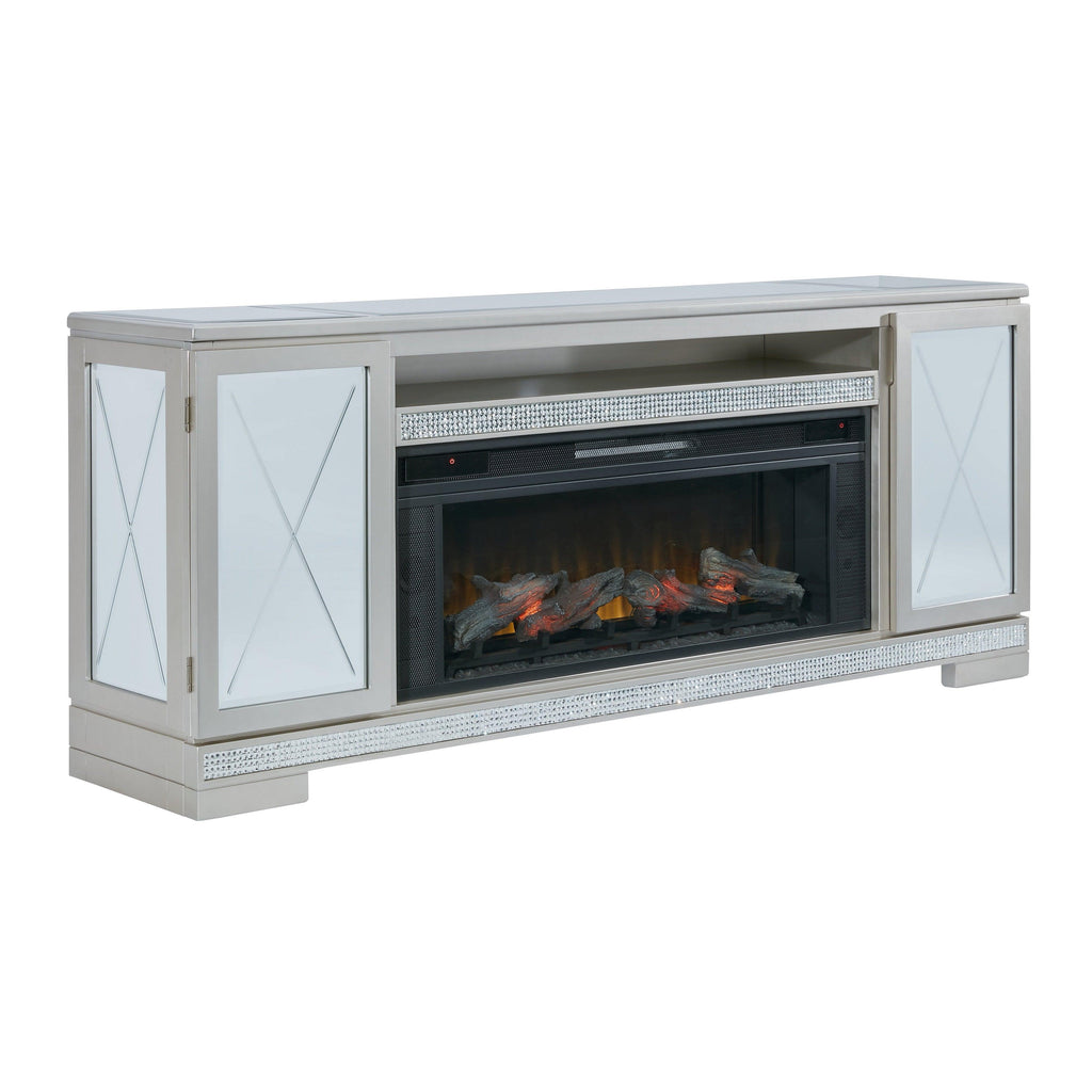 Flamory 72" TV Stand with Electric Fireplace Ash-W910W1