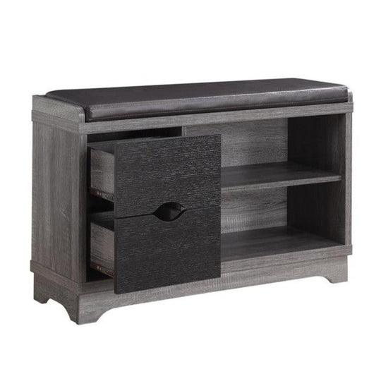 Aylin 2-drawer Storage Bench Medium Brown and Black 950921