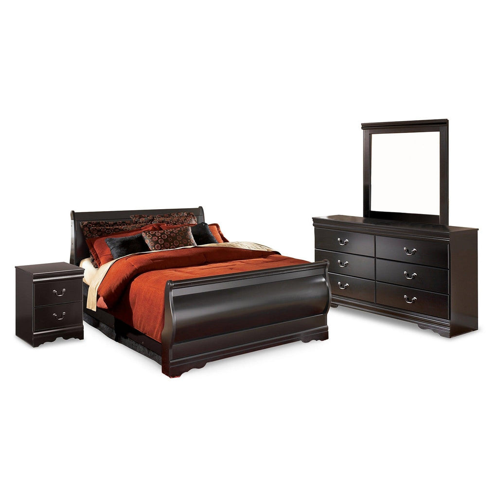 Huey Vineyard Full Sleigh Bed, Dresser, Mirror and Nightstand Ash-B128B20