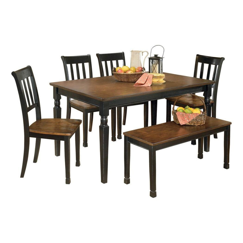 Owingsville Dining Table and 4 Chairs and Bench Ash-D580D10