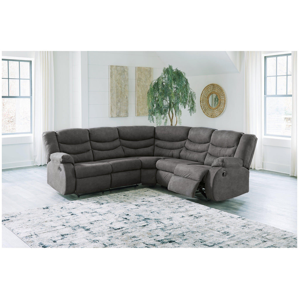 Partymate 2-Piece Reclining Sectional Ash-36903S2