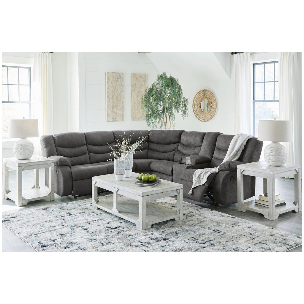 Partymate 2-Piece Reclining Sectional Ash-36903S1