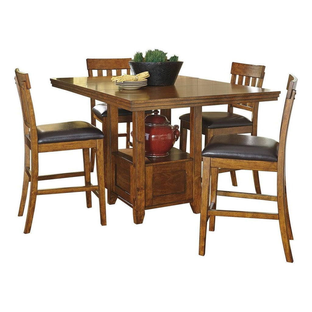 Ralene Counter Height Dining Table and 4 Barstools Ash-D594D1