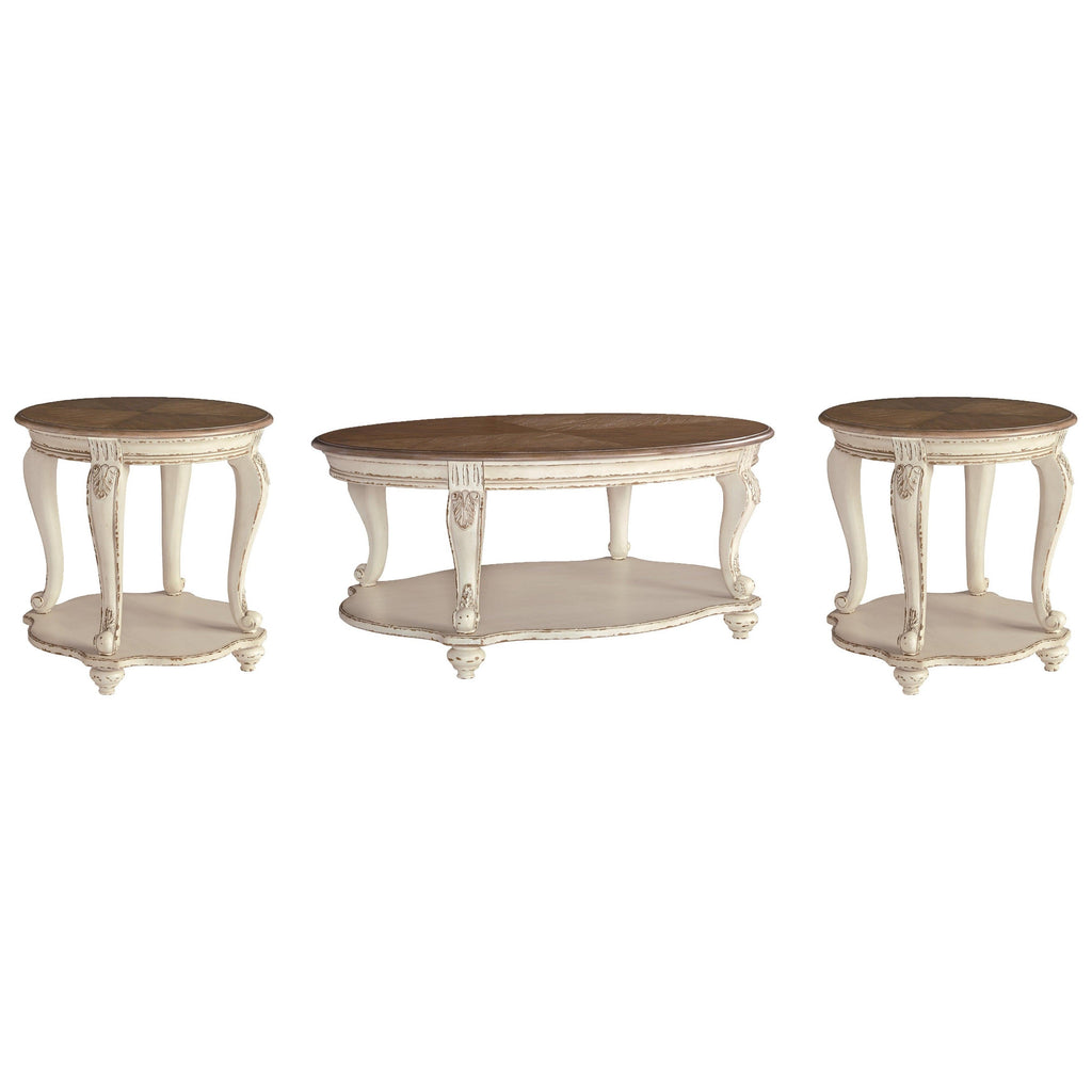 Realyn Coffee Table and 2 End Tables Ash-T743T1