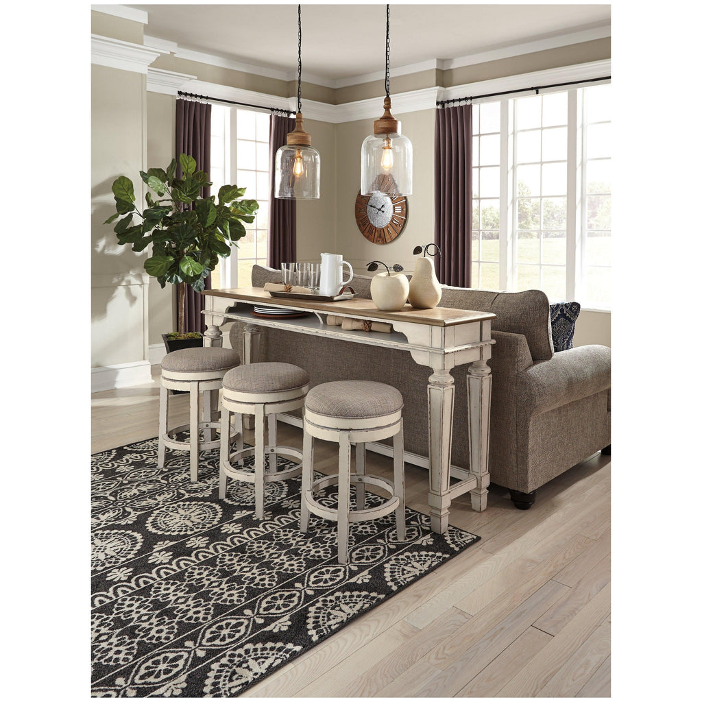 Realyn Counter Height Dining Table and 3 Barstools Ash-D743D6