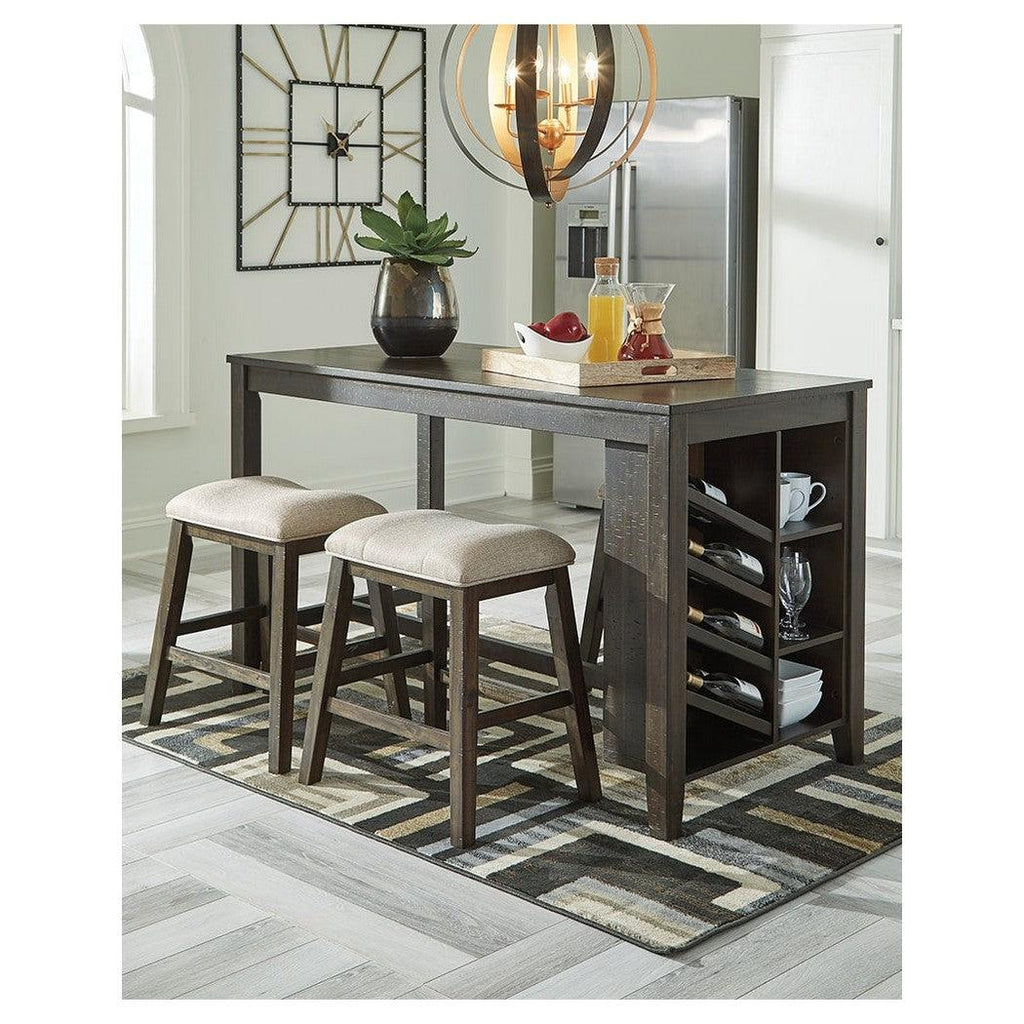 Rokane Counter Height Dining Table and 4 Barstools Ash-D397D10