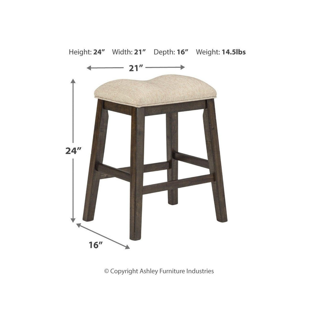 Rokane Counter Height Dining Table and 4 Barstools Ash-D397D10
