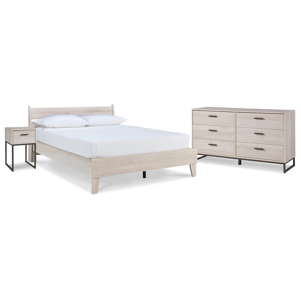 Socalle Queen Panel Platform Bed with Dresser and Nightstand Ash-EB1864B4