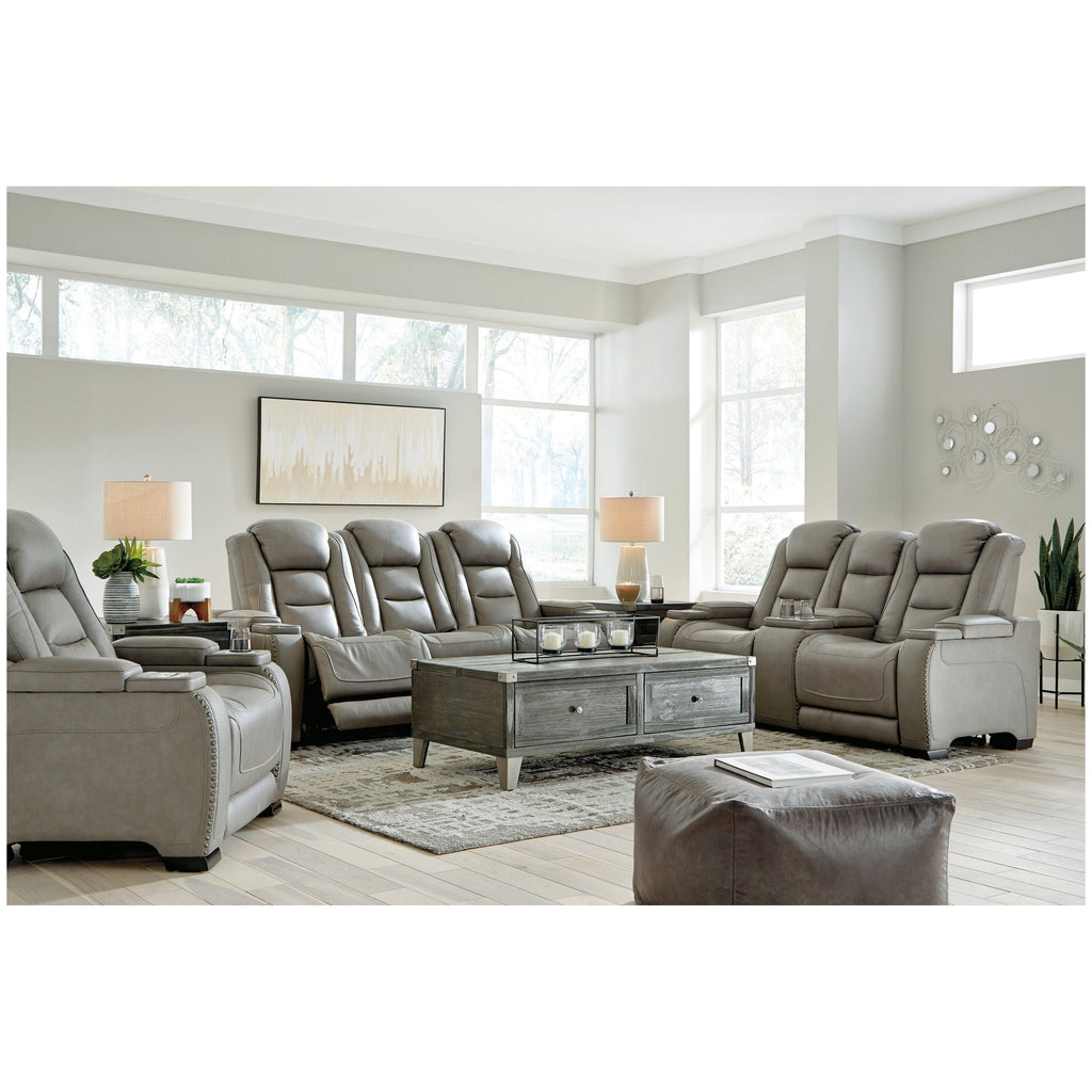 The Man-Den Power Reclining Sofa and Loveseat with Power Recliner Ash-U85305U2