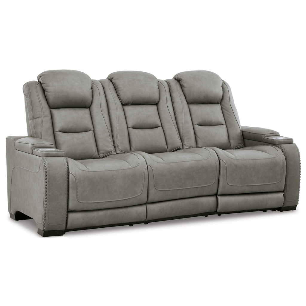 The Man-Den Power Reclining Sofa and Loveseat with Power Recliner Ash-U85305U2