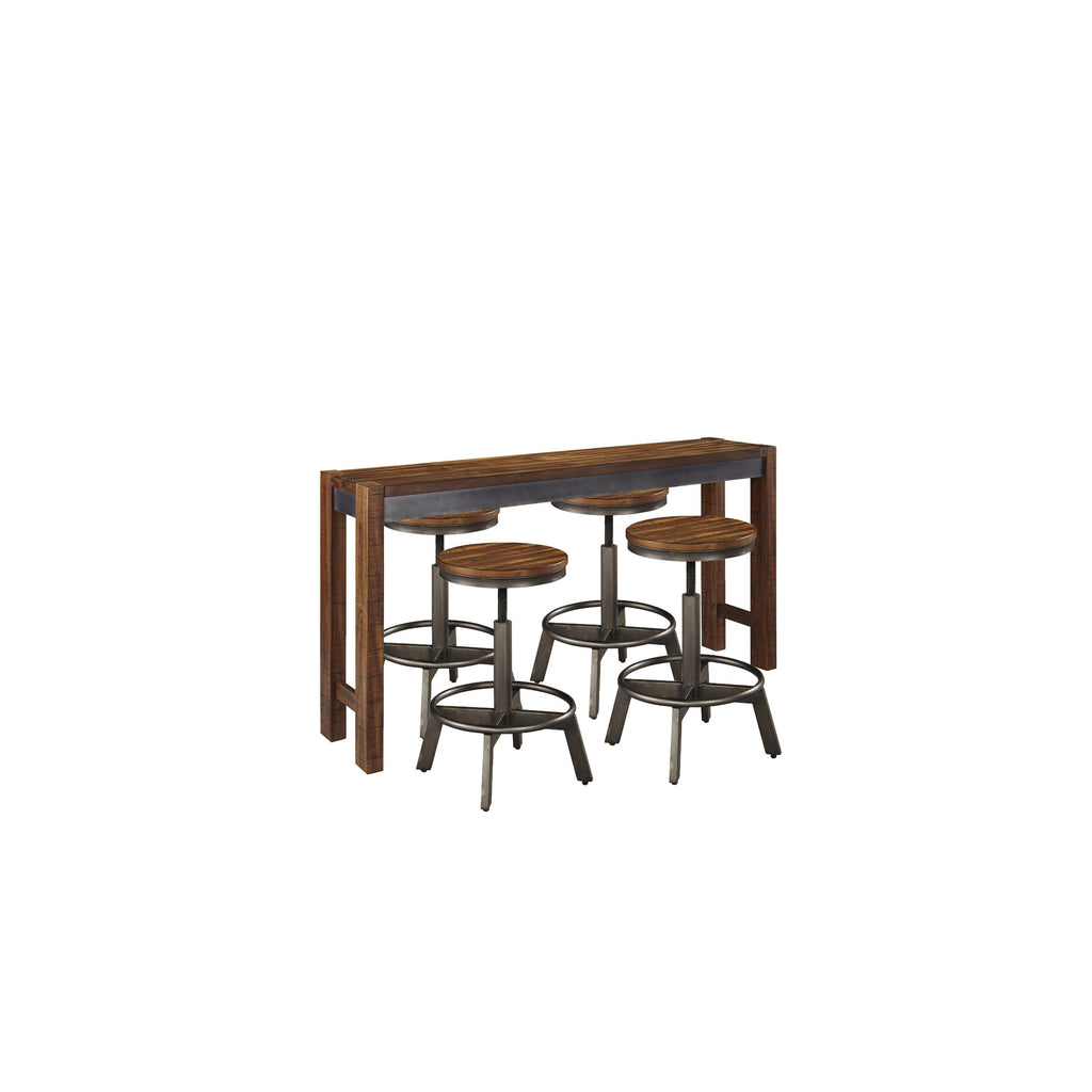 Torjin Counter Height Dining Table with 4 Barstools Ash-D440D2