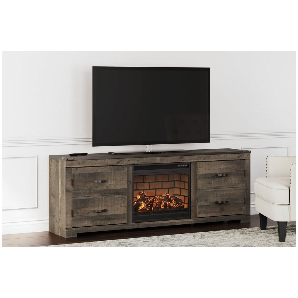 Trinell 63" TV Stand with Electric Fireplace Ash-W446W16
