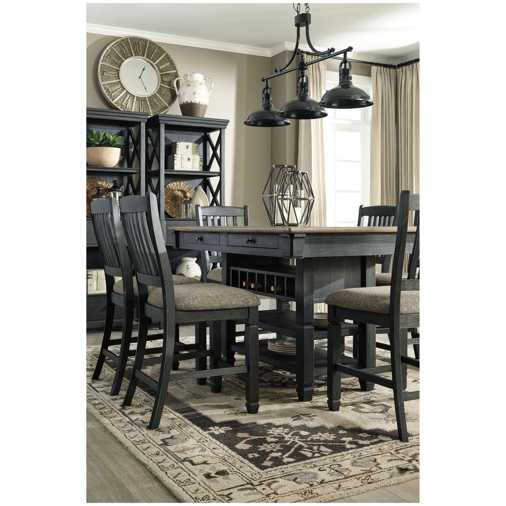 Tyler Creek Counter Height Dining Table with 4 Barstools Ash-D736D3