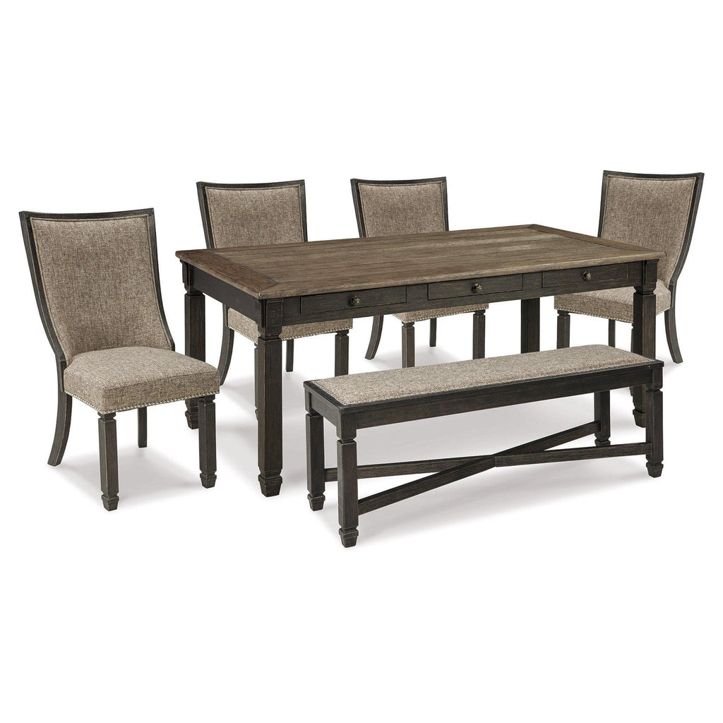 Tyler Creek Dining Table and 4 Chairs with Server Ash-D736D11