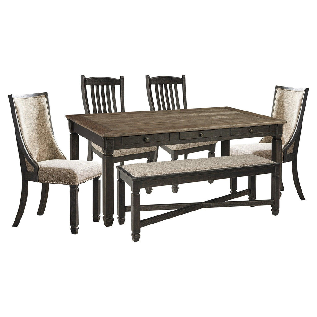 Tyler Creek Dining Table with 4 Chairs and Bench Ash-D736D6
