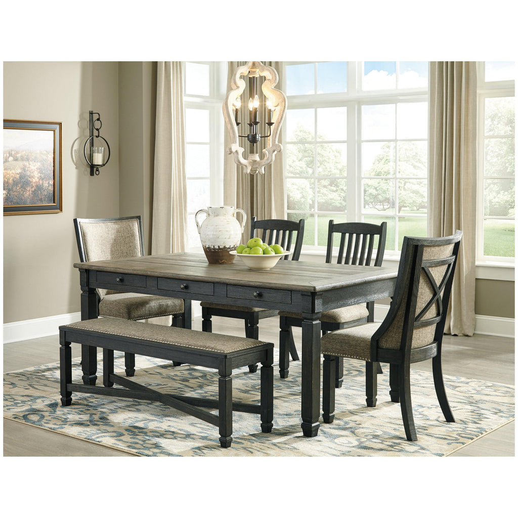 Tyler Creek Dining Table with 4 Chairs and Bench Ash-D736D6