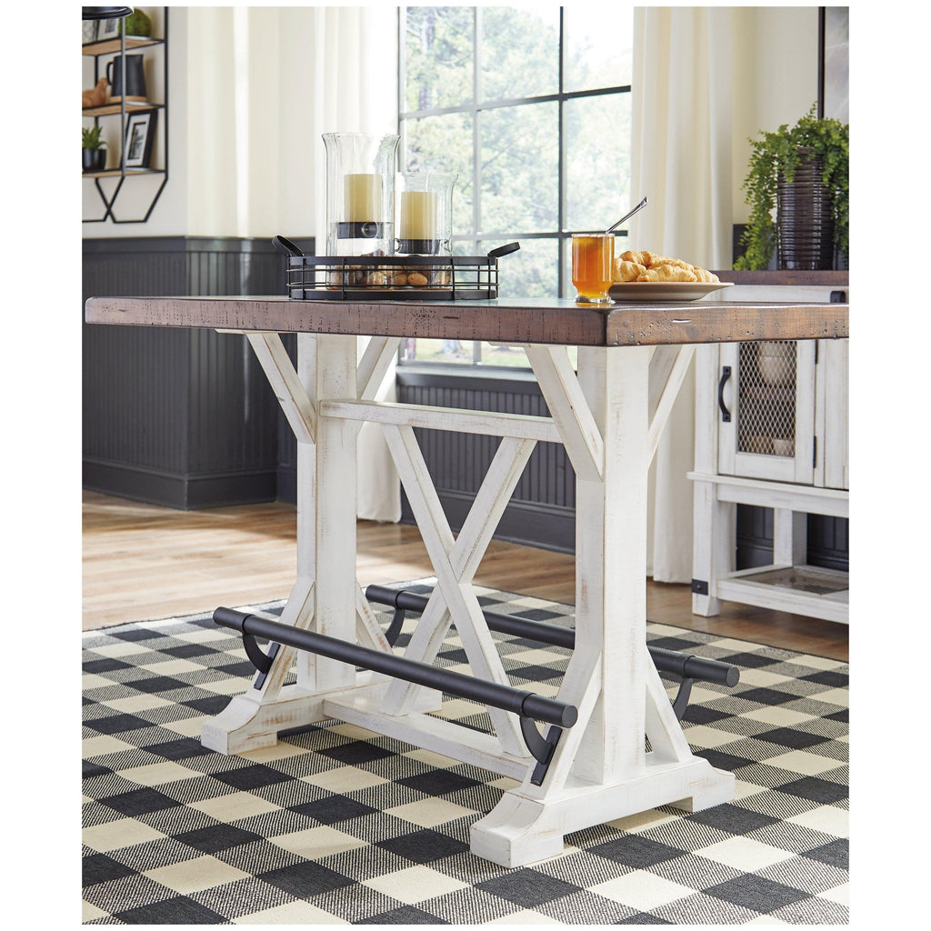 Valebeck Counter Height Dining Table and 4 Barstools Ash-D546D5