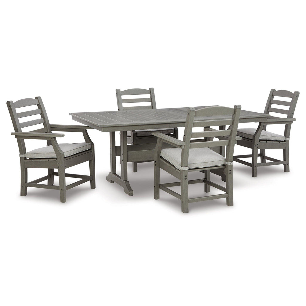 Visola Outdoor Dining Table with 4 Chairs Ash-P802P4