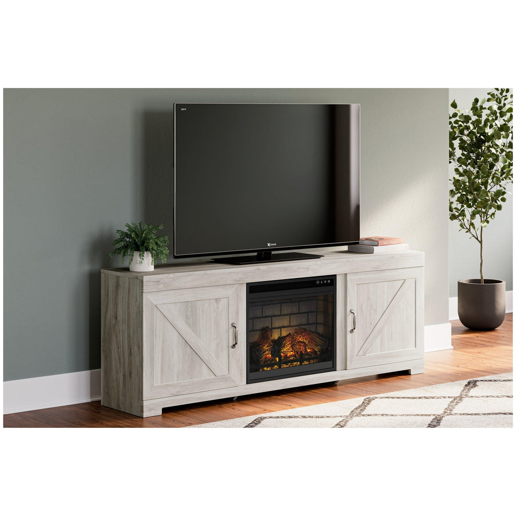 Willowton 72" TV Stand with Electric Fireplace Ash-W267W17