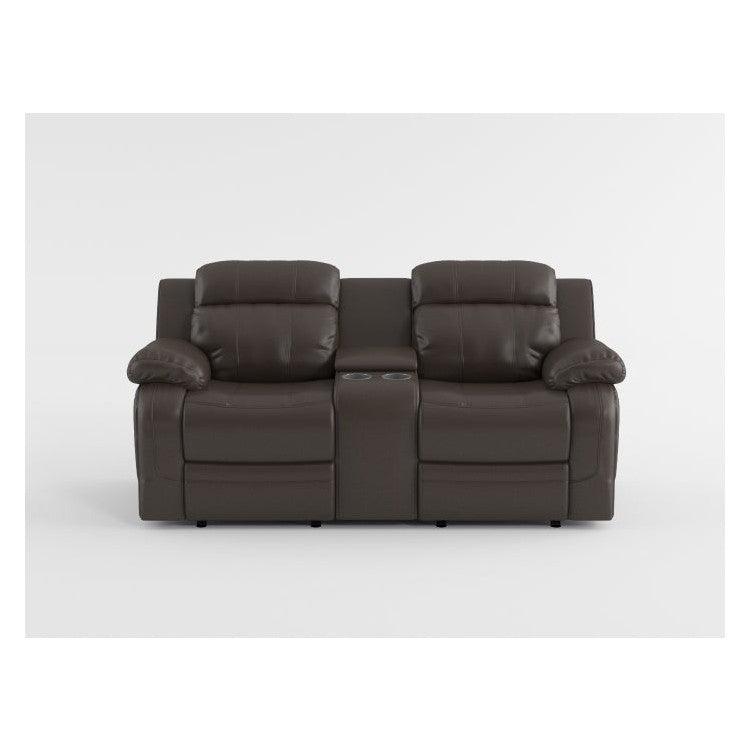 DOUBLE GLIDER RECLINING LOVE SEAT W/ CNTR CONSOLE 9724BRW-2
